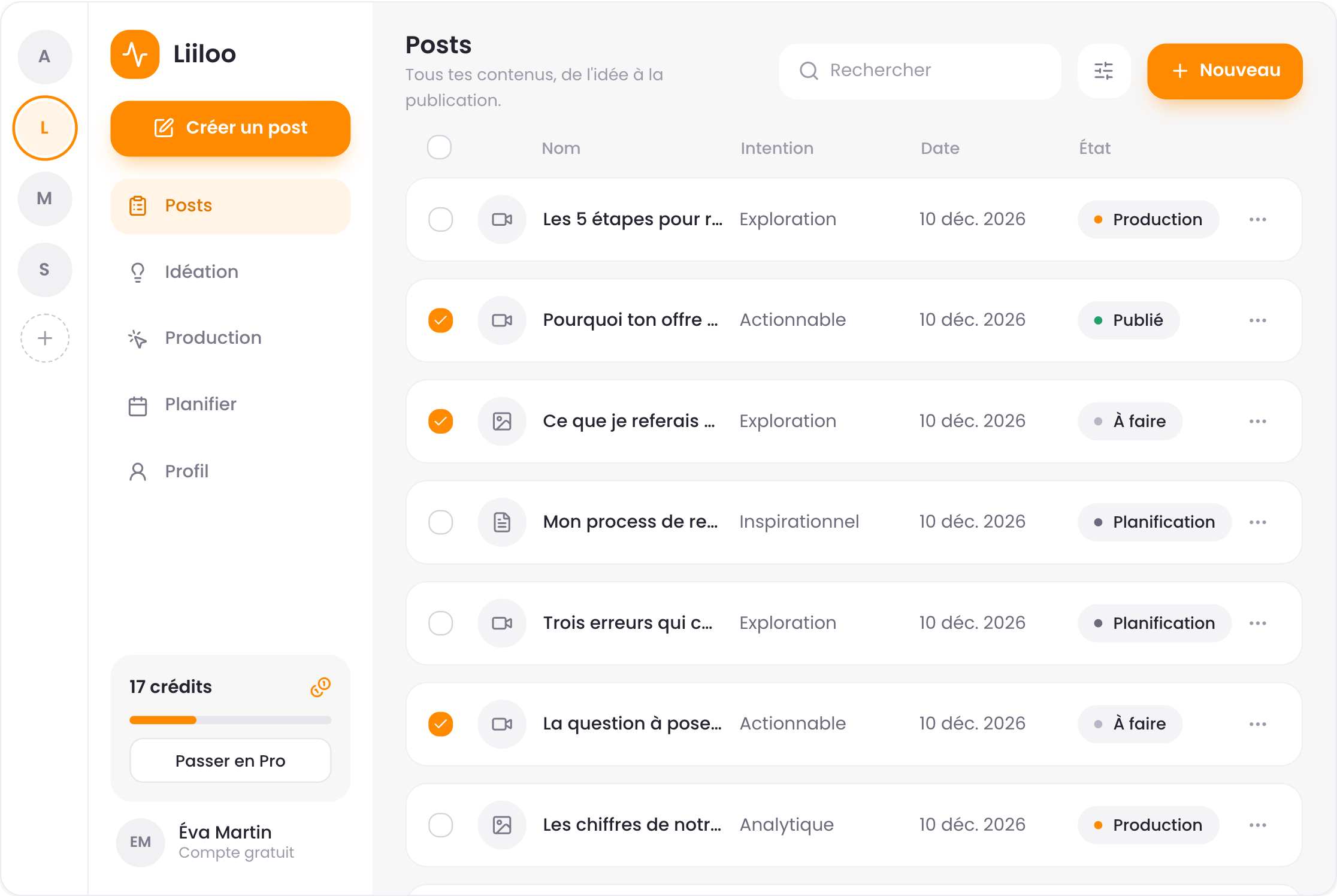 Exemple d'interface : Liiloo, Assistant ghostwriter